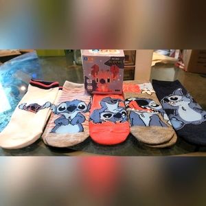 New 5 pairs of Stitch socks sz 4-10 adults and New Angel Micro Blocks Bundle